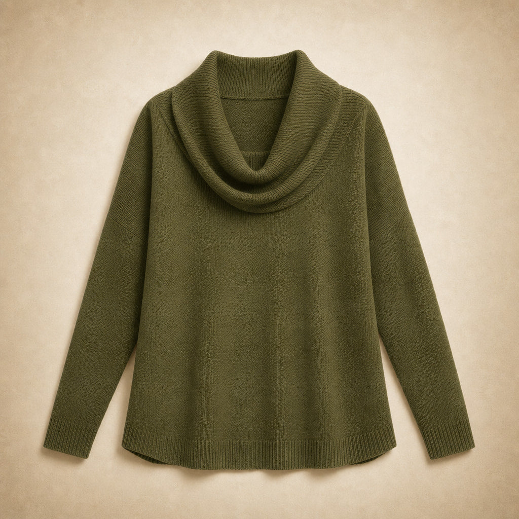 Elegant Turtleneck Sweater for Women Green – Product Photo