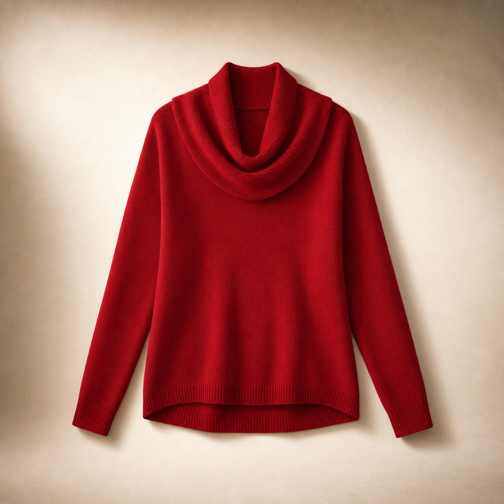 Elegant Turtleneck Sweater for Women Red – Product Photo