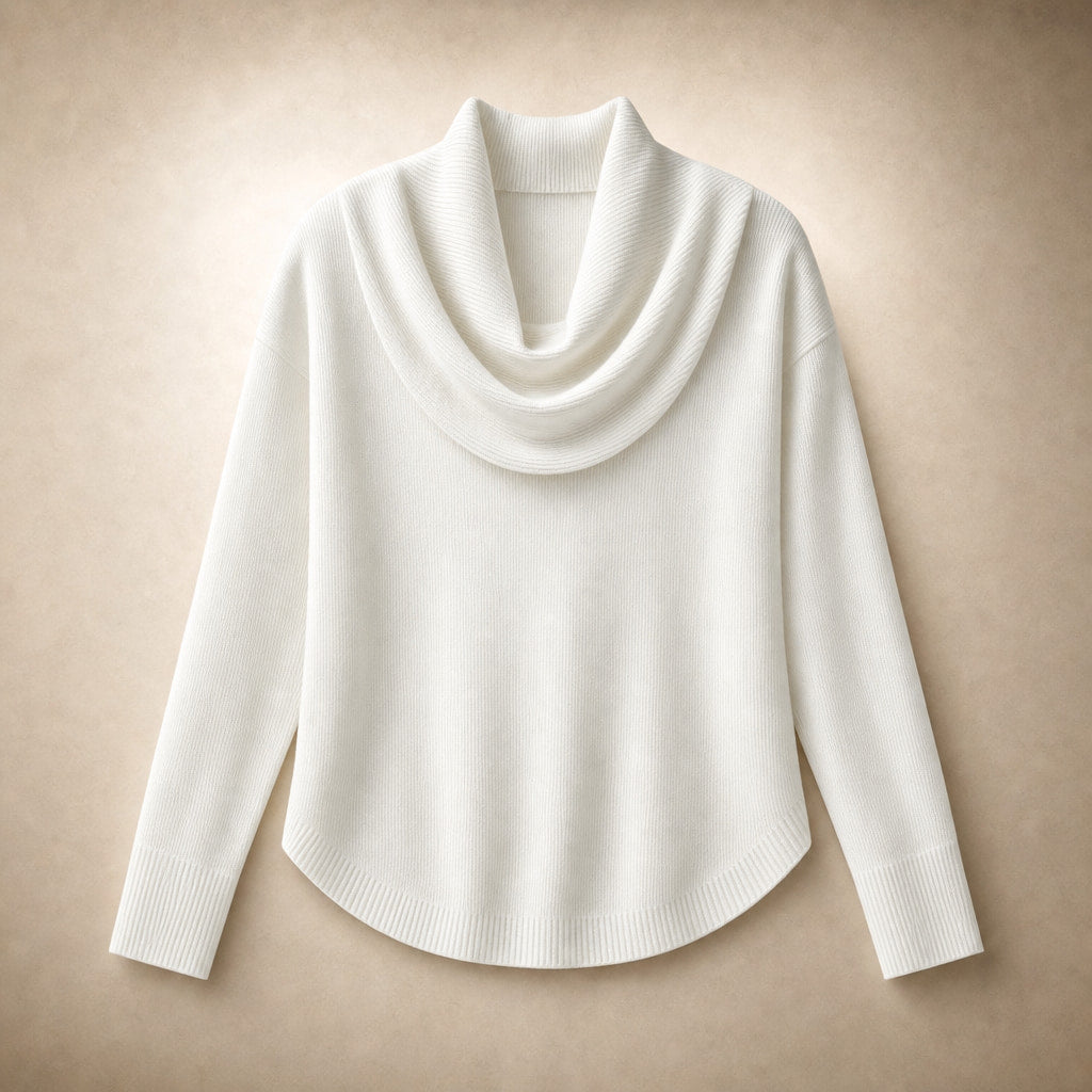 Elegant Turtleneck Sweater for Women White – Product Photo