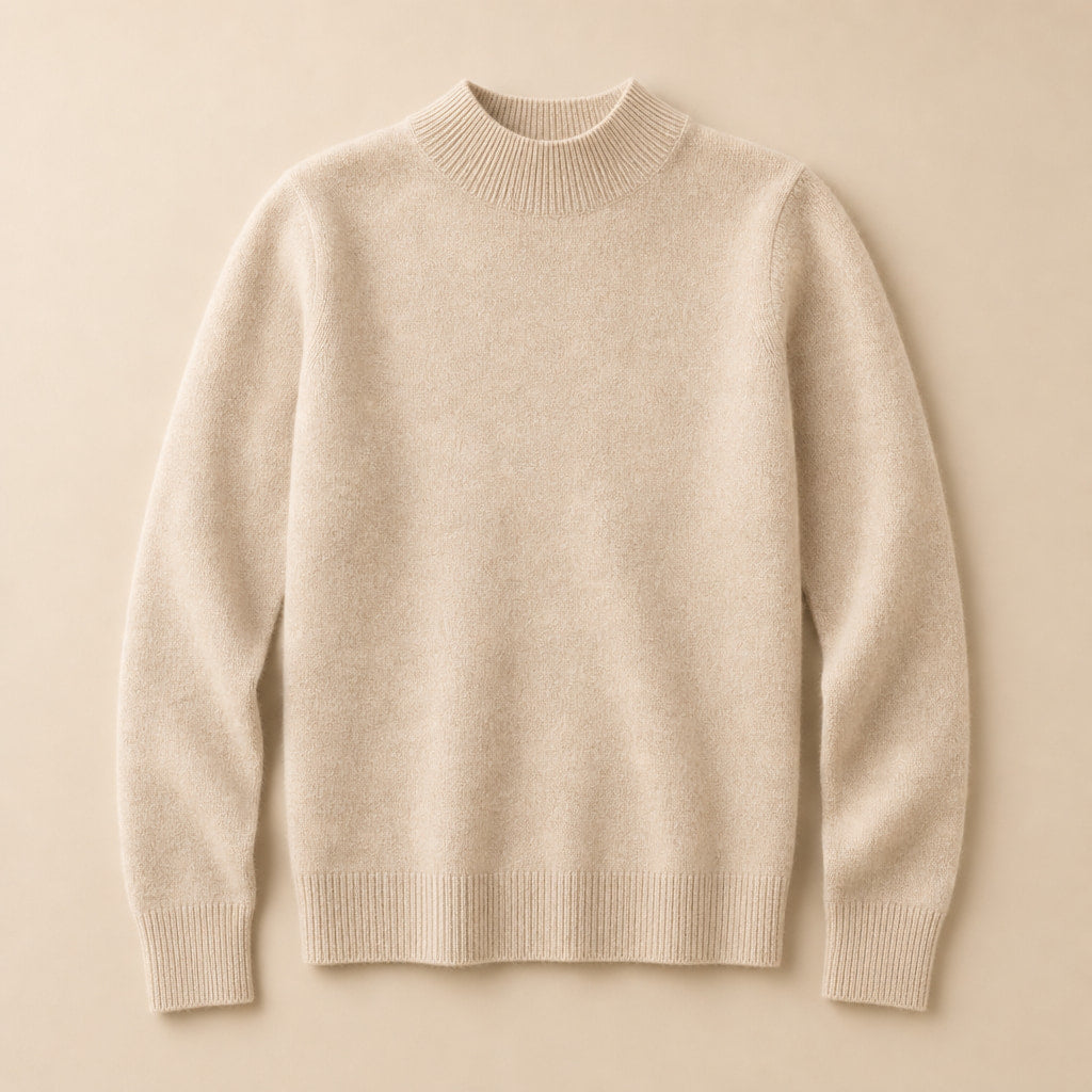 Elegant Women's Cashmere Sweater - Luxuriously Soft and Timeless Beige – Product Photo