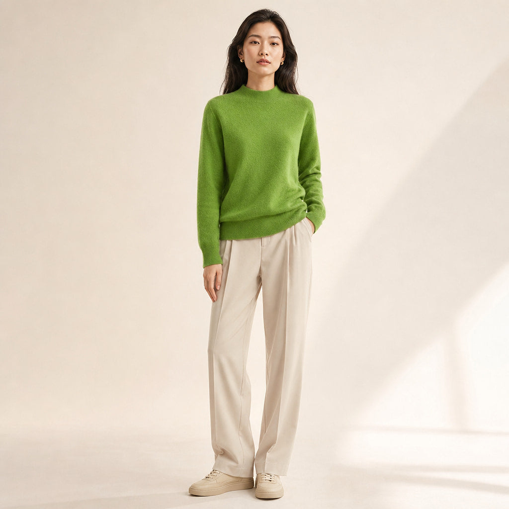 Elegant Women's Cashmere Sweater - Luxuriously Soft and Timeless Orange – Full Look