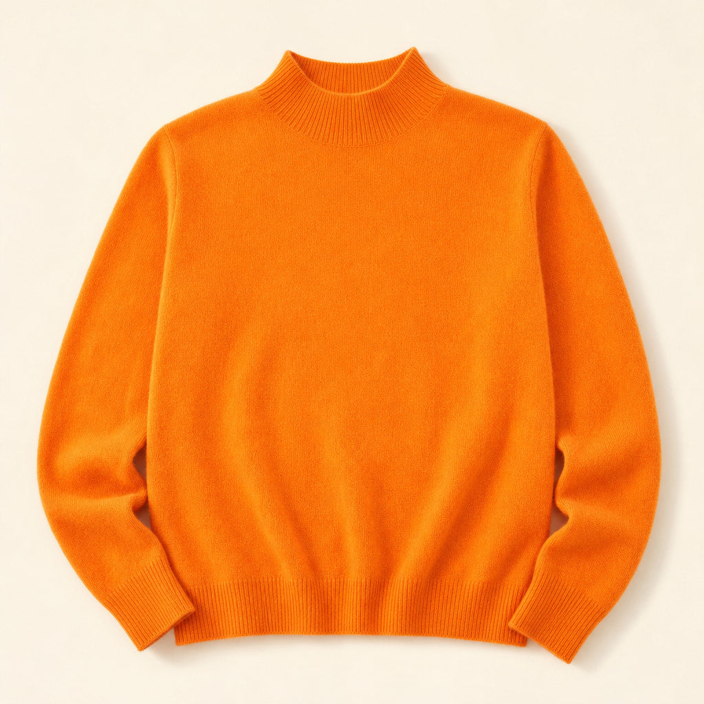 Elegant Women's Cashmere Sweater - Luxuriously Soft and Timeless Orange – Product Photo
