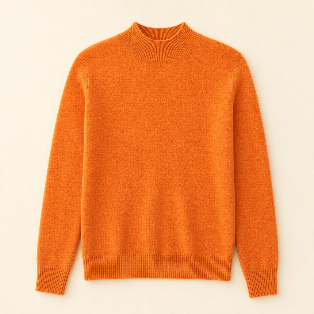 Elegant Women's Cashmere Sweater - Luxuriously Soft and Timeless Orange – Product Photo