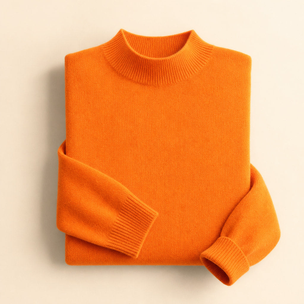 Elegant Women's Cashmere Sweater - Luxuriously Soft and Timeless Orange – Product Photo