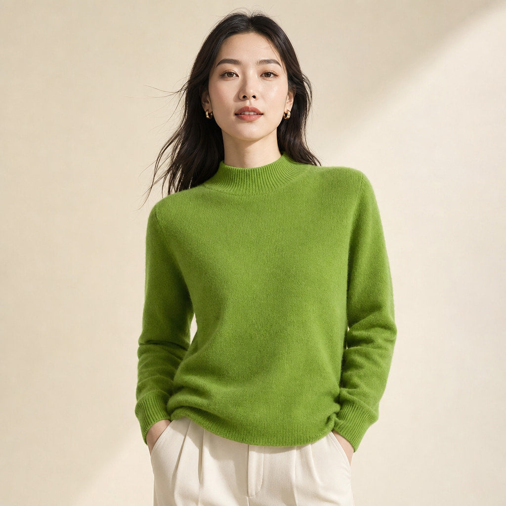Elegant Women's Cashmere Sweater - Luxuriously Soft and Timeless in Orange – Mampierimoda Premium Womenswear