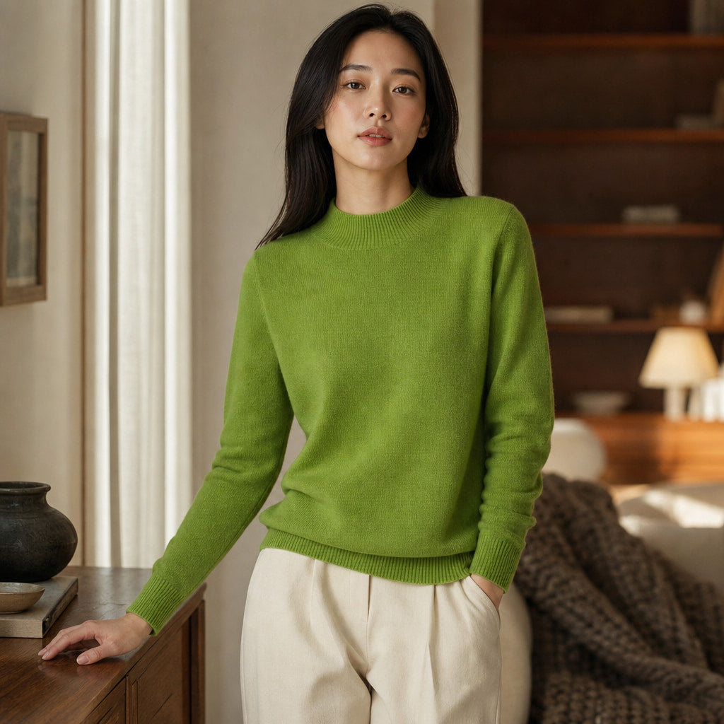 Elegant Women's Cashmere Sweater - Luxuriously Soft and Timeless Orange – Styled Editorial Shot