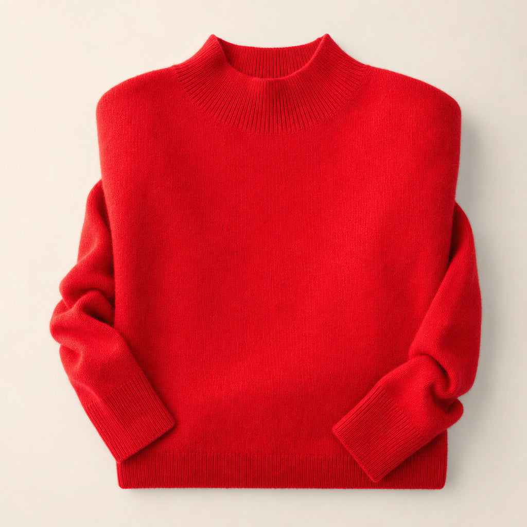 Elegant Women's Cashmere Sweater - Luxuriously Soft and Timeless Red – Product Photo