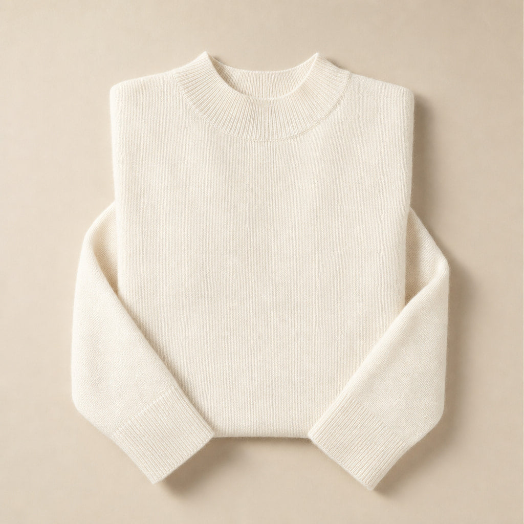 Elegant Women's Cashmere Sweater - Luxuriously Soft and Timeless White – Product Photo