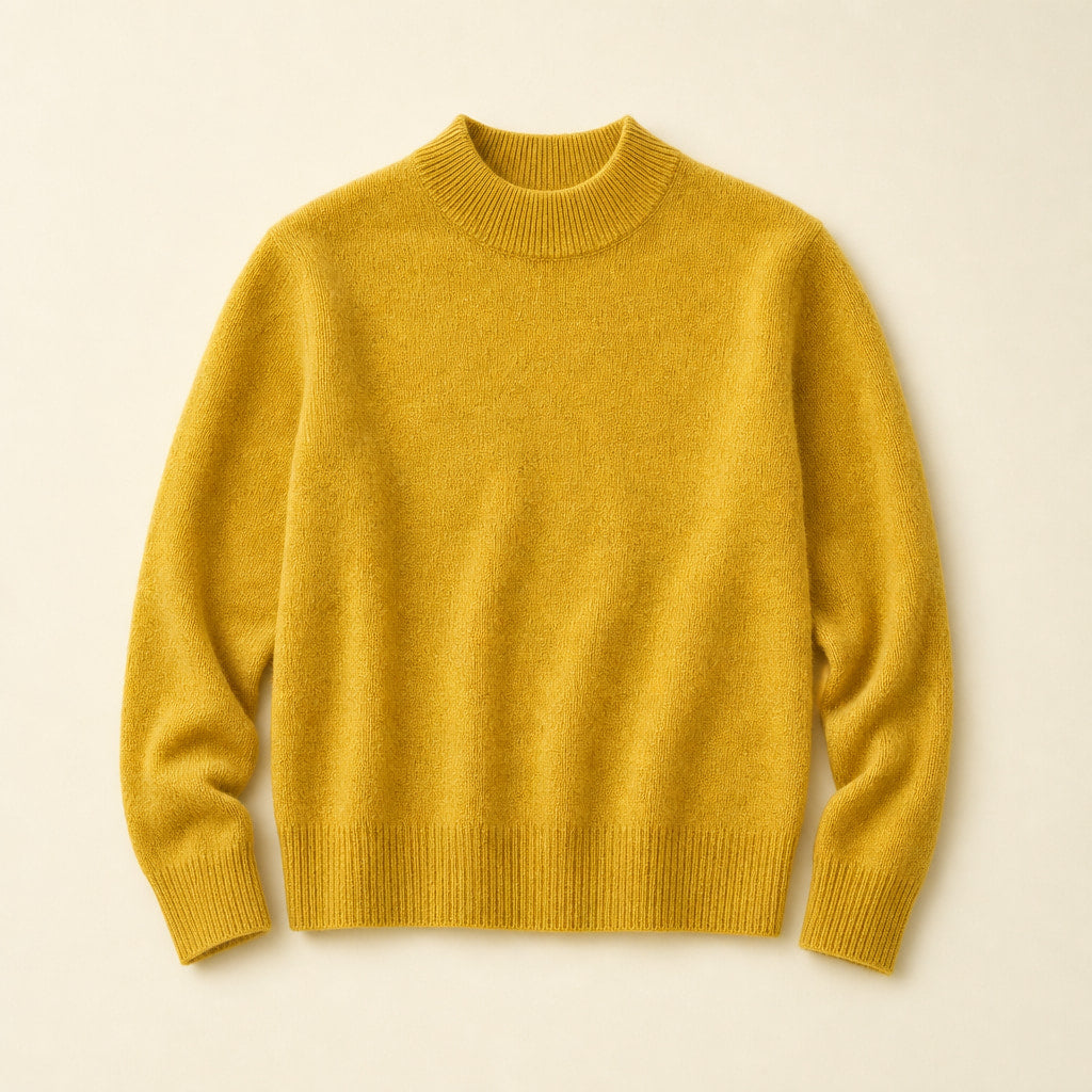 Elegant Women's Cashmere Sweater - Luxuriously Soft and Timeless Yellow – Product Photo