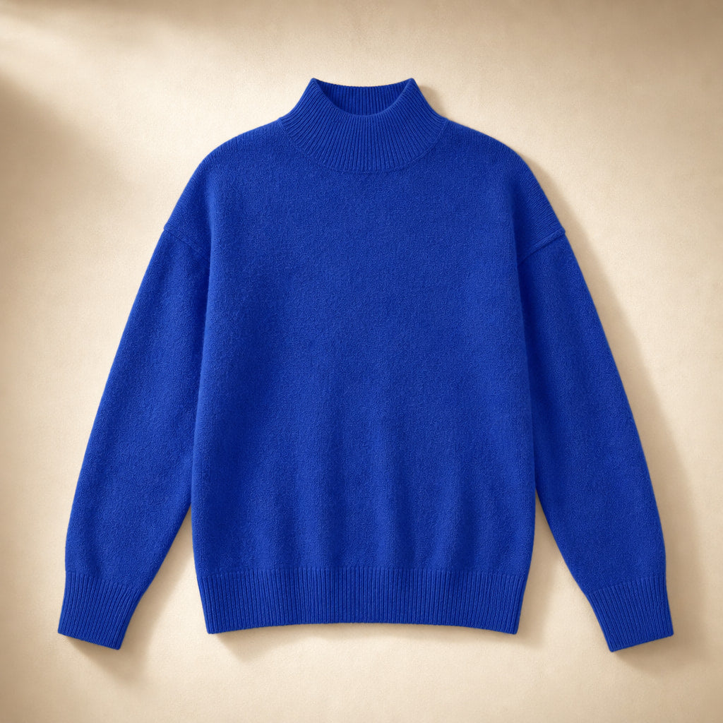 Elegant Women's Turtleneck Sweater - Soft Knit Quality for Stylish Winter Looks Blue – Product Photo