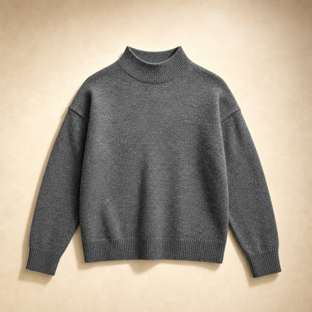 Elegant Women's Turtleneck Sweater - Soft Knit Quality for Stylish Winter Looks Dark Gray – Product Photo