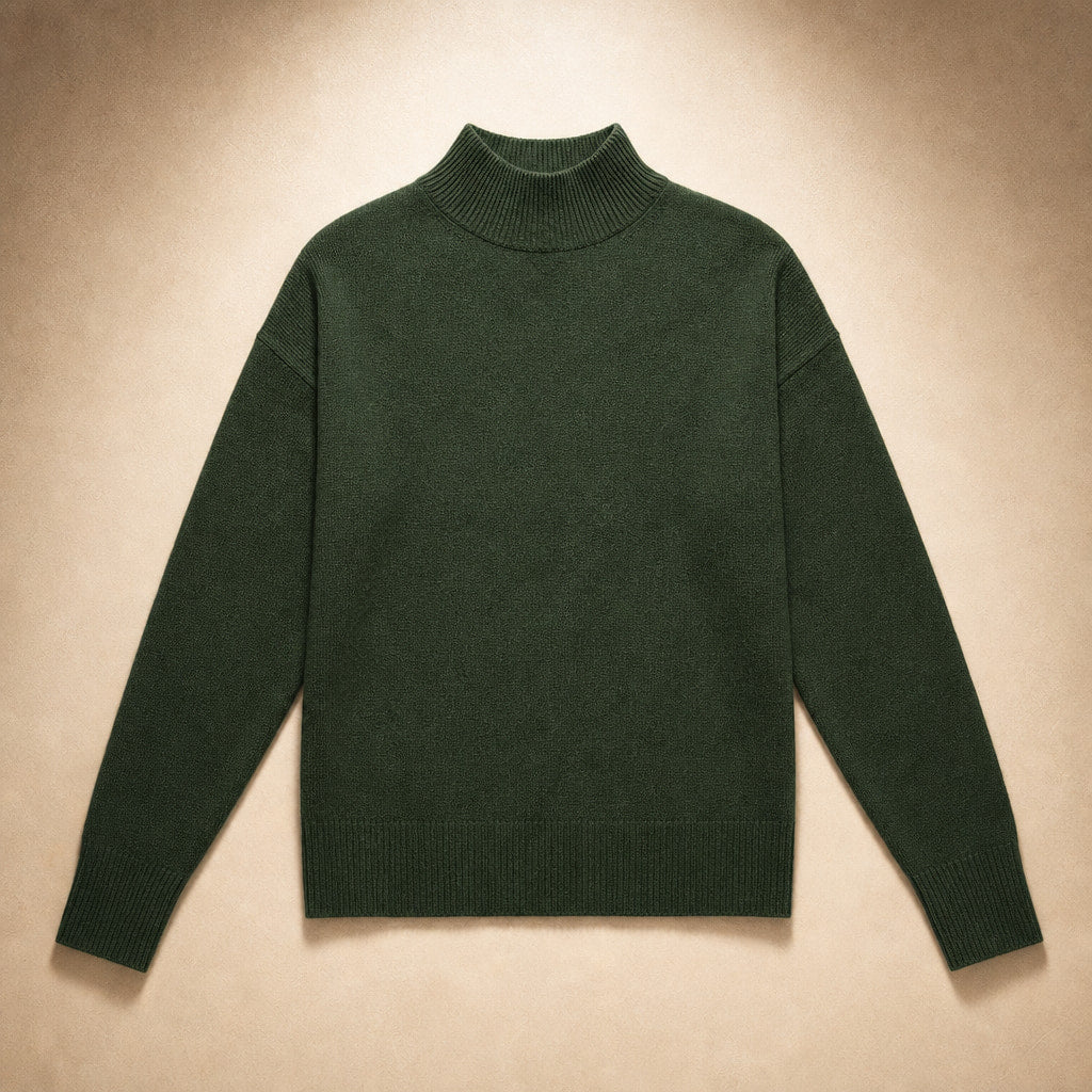Elegant Women's Turtleneck Sweater - Soft Knit Quality for Stylish Winter Looks Green – Product Photo