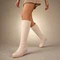 Chic And Comfortable Stretch Over The Knee High Boots Beige – Product Photo