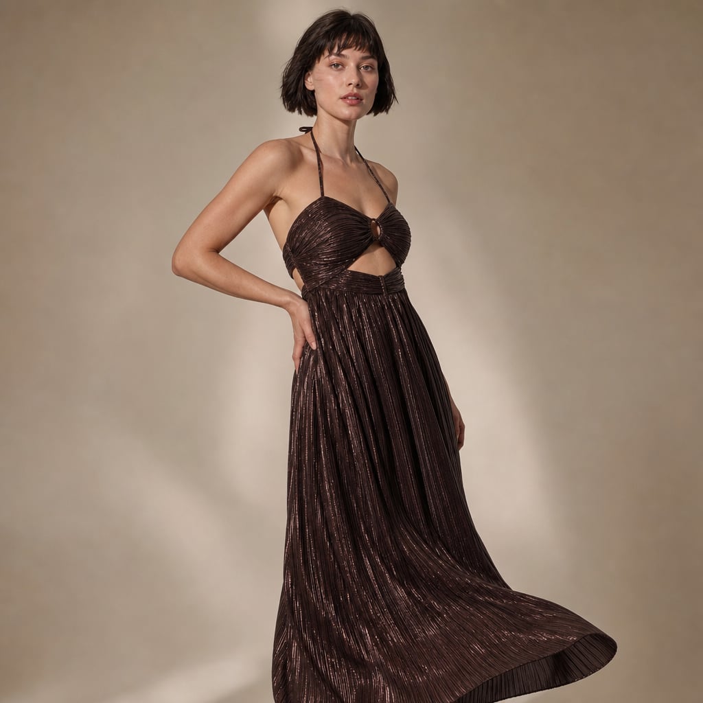 Elka Maxi Dress - Chocolate Chocolate – Side Angle View