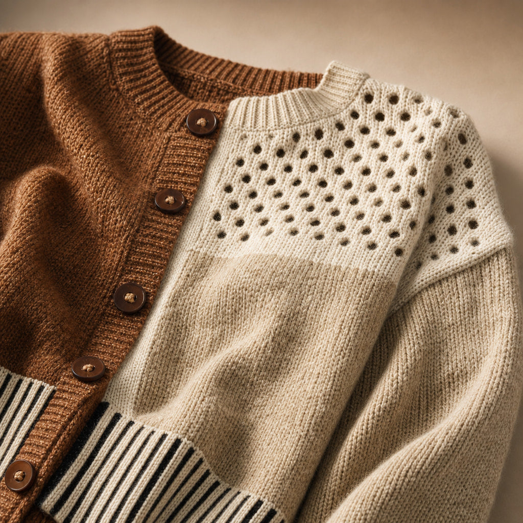 Eloise™ | Vintage Knit Cardigan Sweater – Fabric and Detail Close-Up