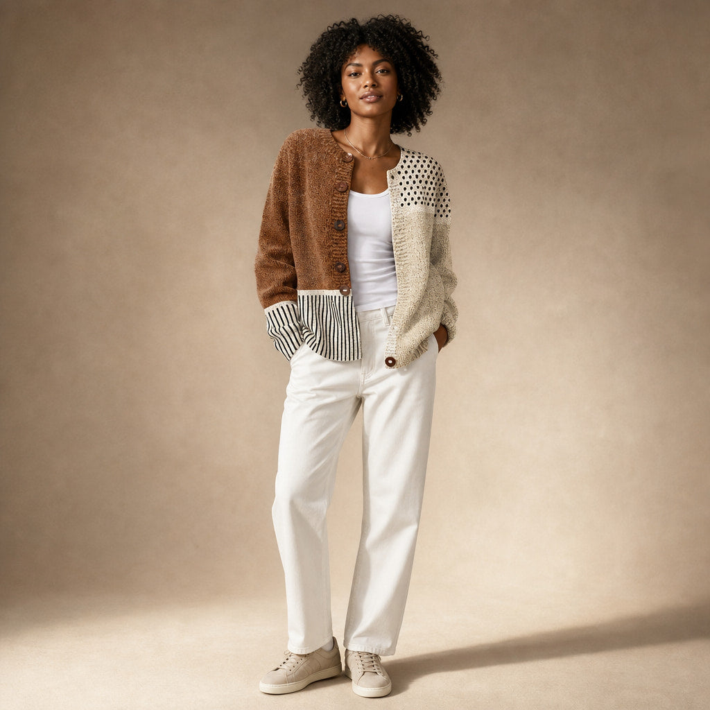 Eloise™ | Vintage Knit Cardigan Sweater – Full Look