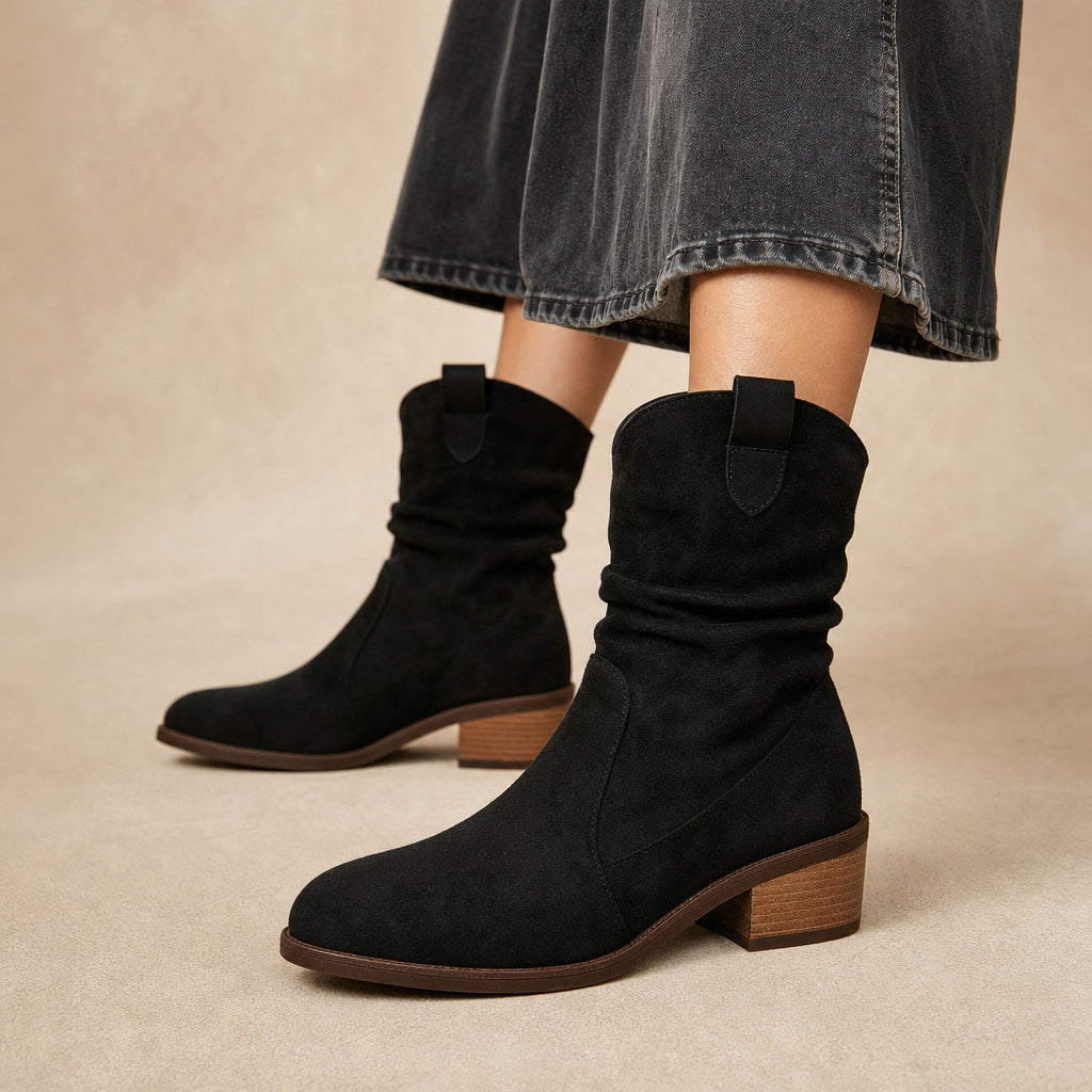 Chic And Comfortable Mid-Calf Boots Black – Product Photo