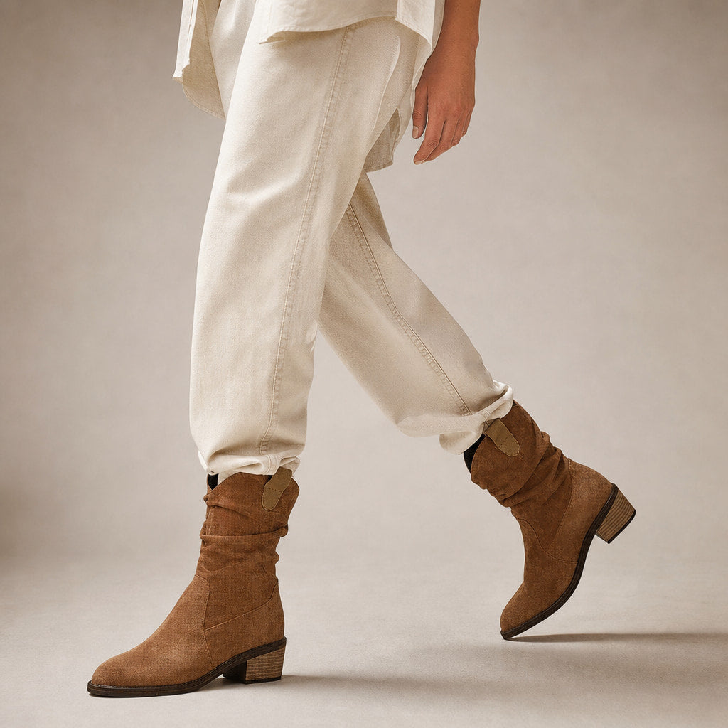 Chic And Comfortable Mid-Calf Boots Brown – Product Photo