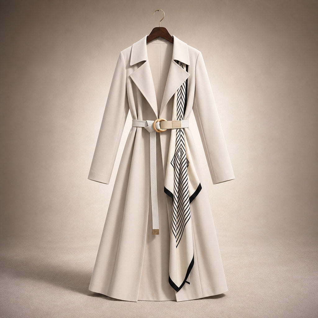 Evelyn Couture Transitional Coat Cream White – Product Photo