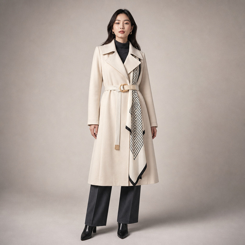 Evelyn Couture Transitional Coat in Cream White – Mampierimoda Premium Womenswear