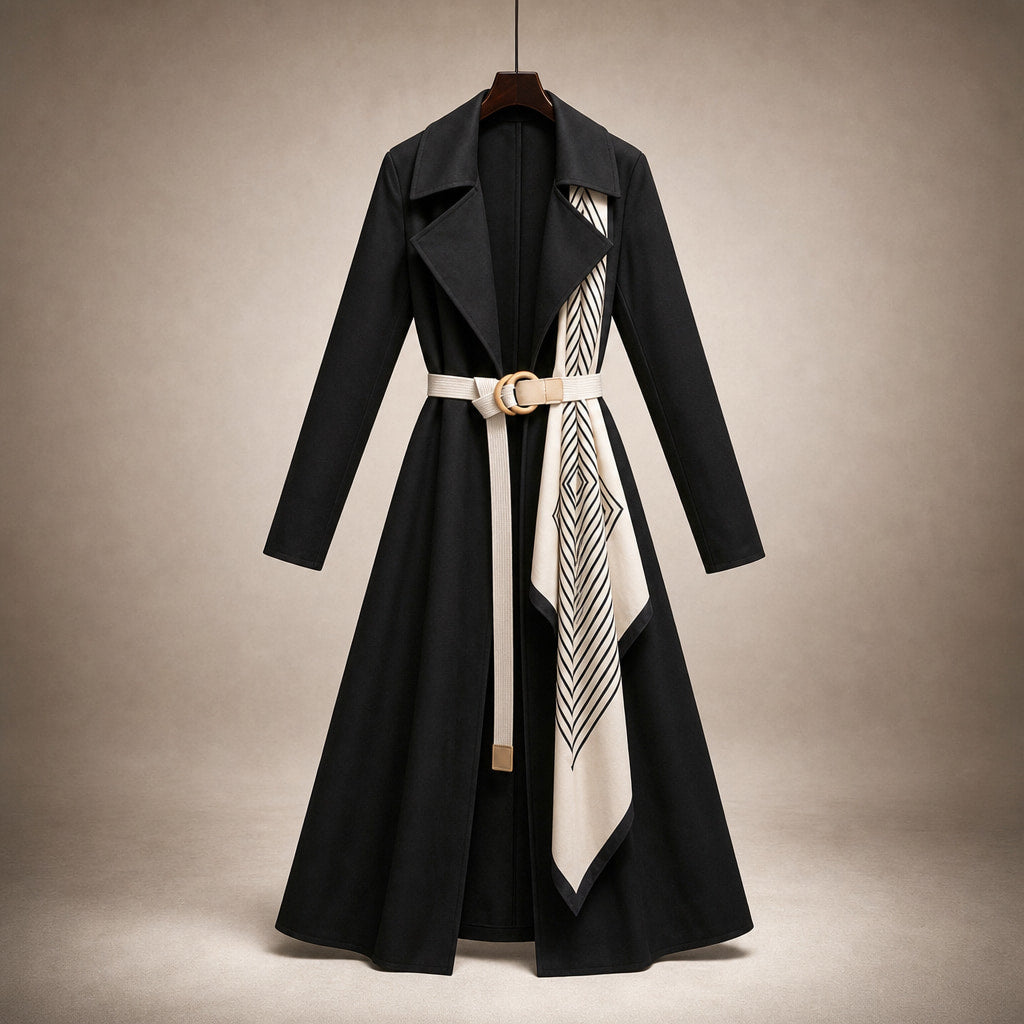 Evelyn Couture Transitional Coat Midnight Black – Product Photo