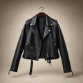 Snake Print Biker Jacket Slim Fit Black – Product Photo