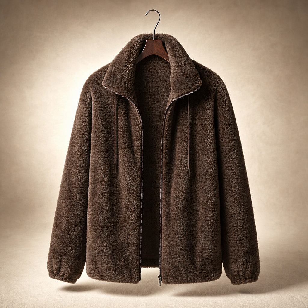Giacca con Zip da Donna a Vestibilità Rilassata e Chiusura Frontale Marrone scuro – Product Photo