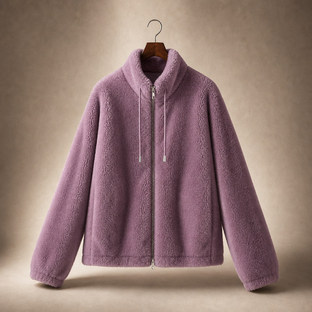 Giacca con Zip da Donna a Vestibilità Rilassata e Chiusura Frontale viola chiaro – Product Photo