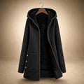 Hooded Winter Jacket Leopard Print Black – Product Photo