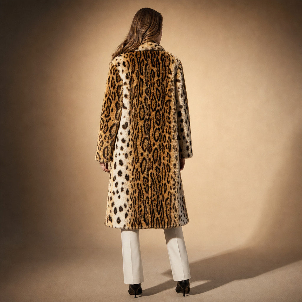 Leopard Print Winter Jacket Brown Brown – Full Look