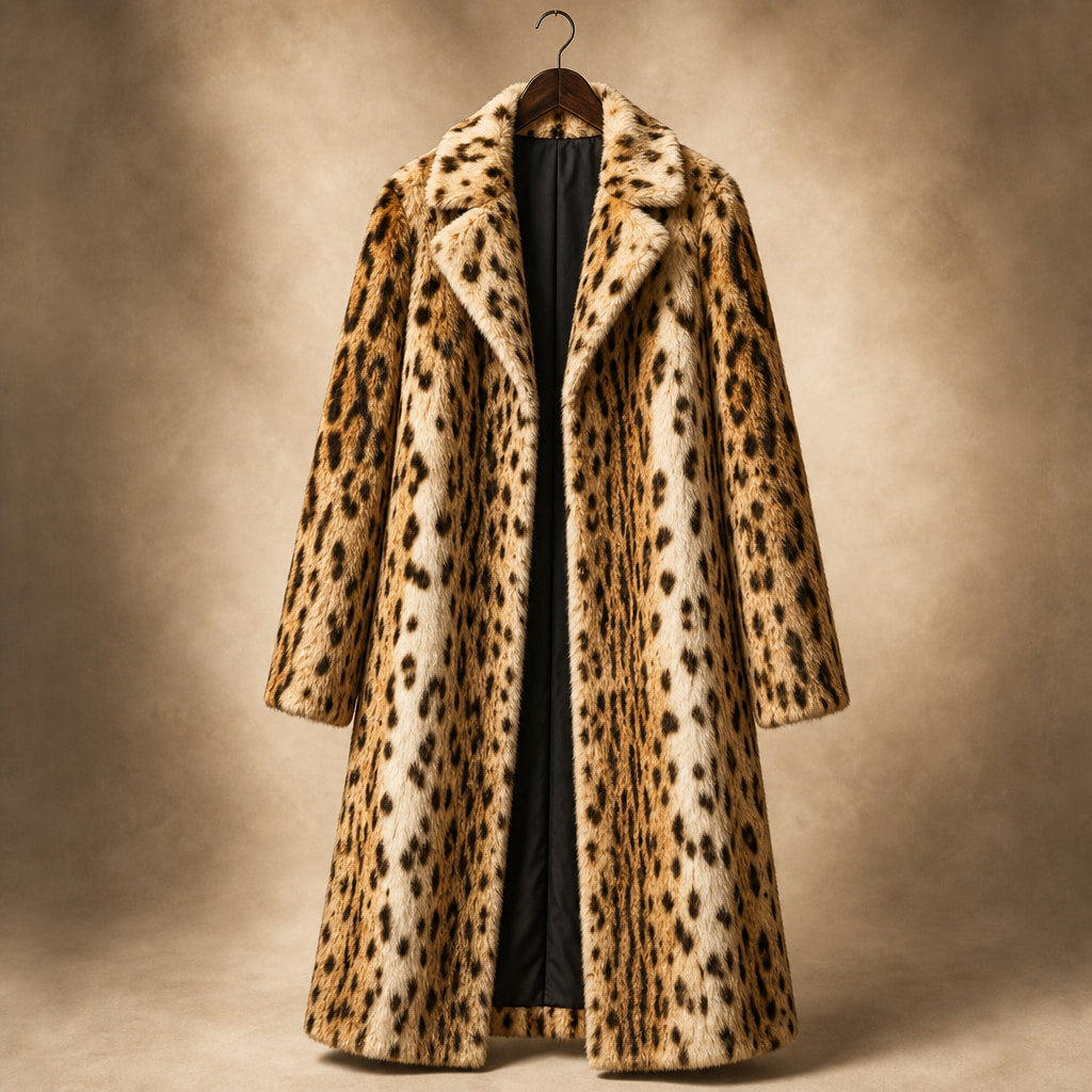 Leopard Print Winter Jacket Brown Brown – Product Photo