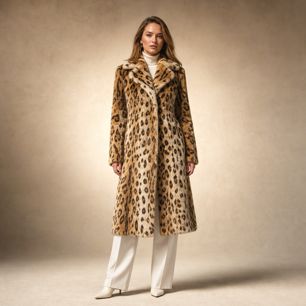 Leopard Print Winter Jacket Brown in Brown – Mampierimoda Premium Womenswear