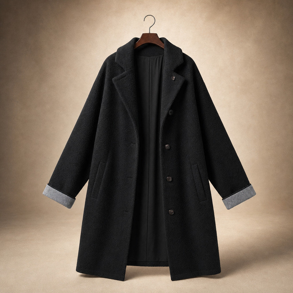 Giacca Invernale Lunga da Donna Slim Fit con Tasche Nero – Product Photo
