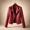 Hellena Leather Jacket Crimson Red – Product Photo