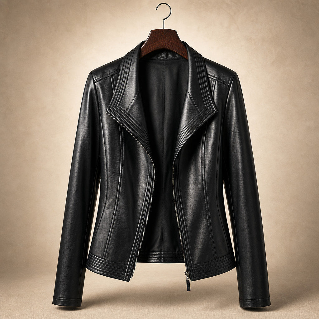 Hellena Leather Jacket Jet Black – Product Photo