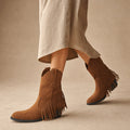 Stylish And Classic Wide Calf Cowboy Boots Brown – Product Photo