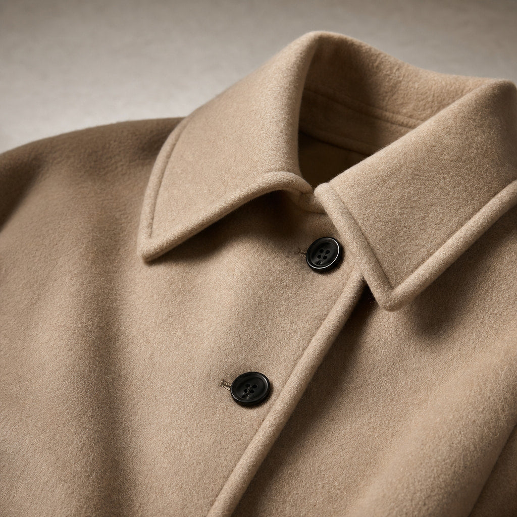 Isabely Short Elegant Coat Jacket Brown – Fabric and Detail Close-Up