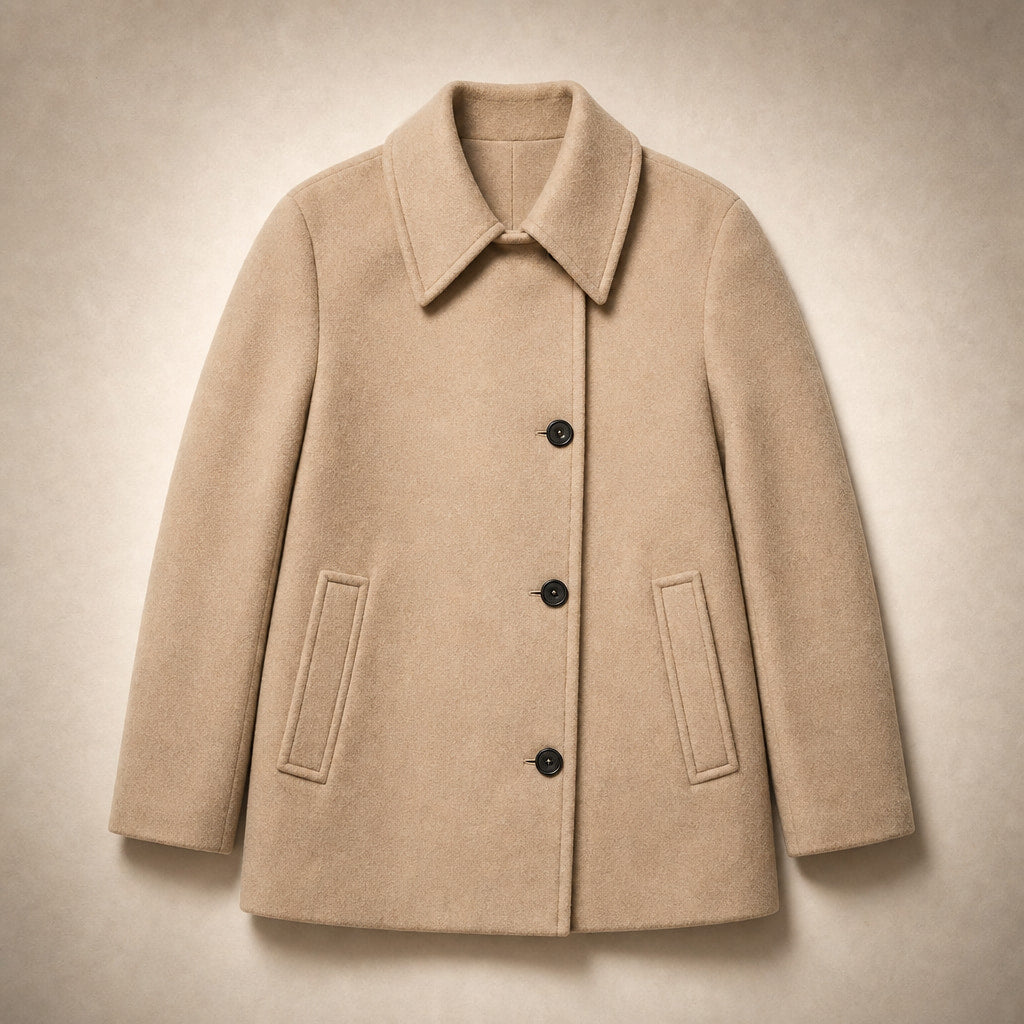 Isabely Short Elegant Coat Jacket Brown – Flat Lay Product Photo