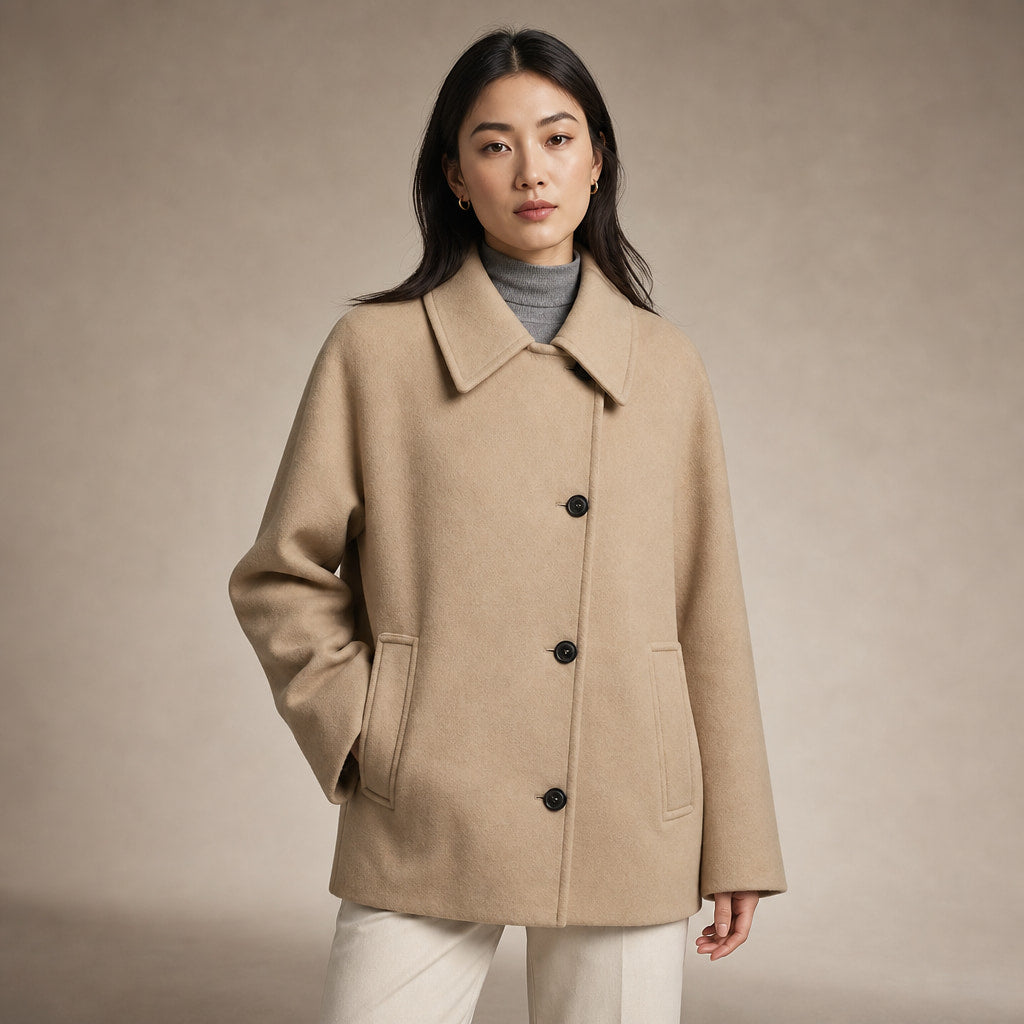 Isabely Short Elegant Coat Jacket in Brown – Mampierimoda Premium Womenswear