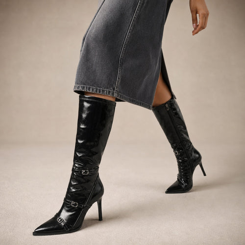 Comfortable And Warm Mid-Calf Boots Black – Product Photo