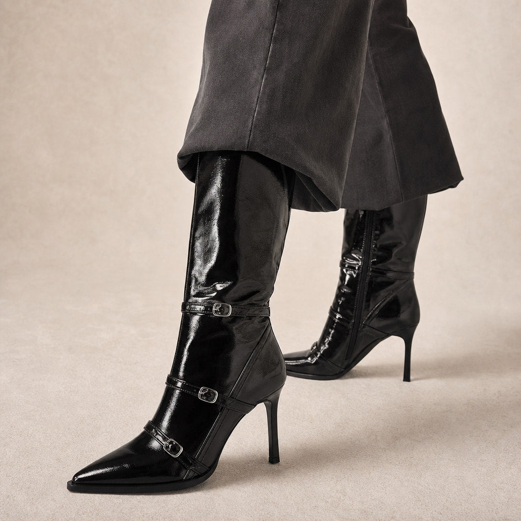 Comfortable And Warm Mid-Calf Boots in Black – Mampierimoda Premium Womenswear