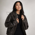 Jorja Bomber Jacket Vintage Charcoal Brown CharcoalBrown – Product Photo