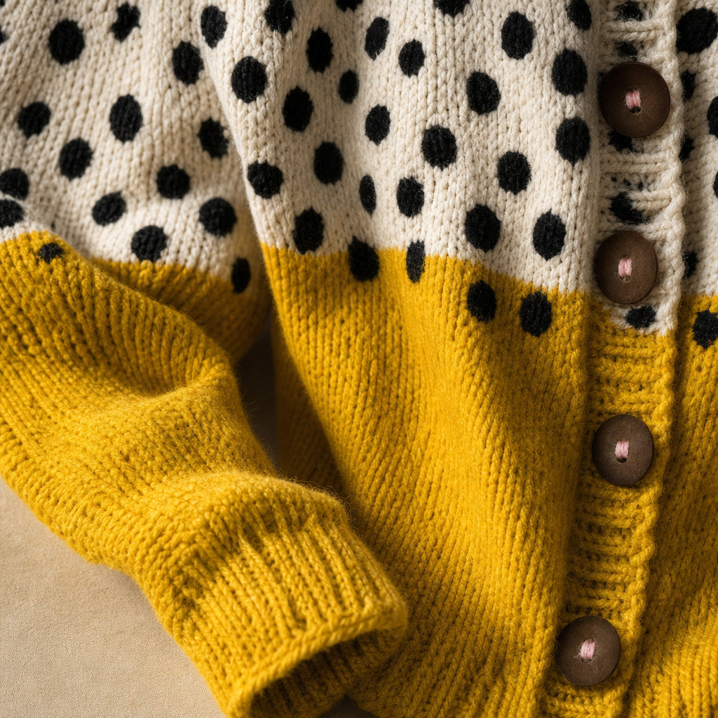 Junella™ | Vintage Knit Cardigan Sweater – Fabric and Detail Close-Up