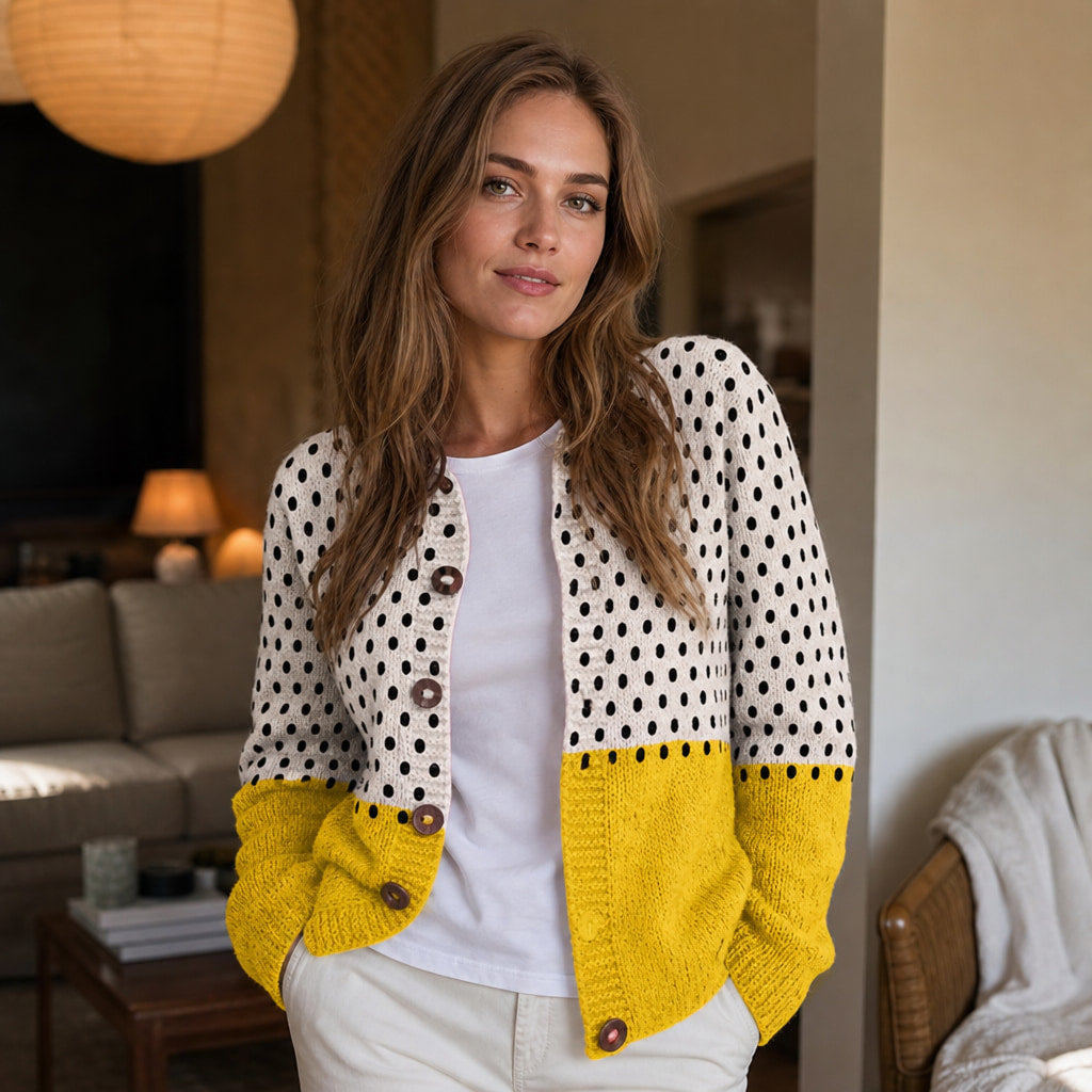 Junella™ | Vintage Knit Cardigan Sweater – Styled Editorial Shot