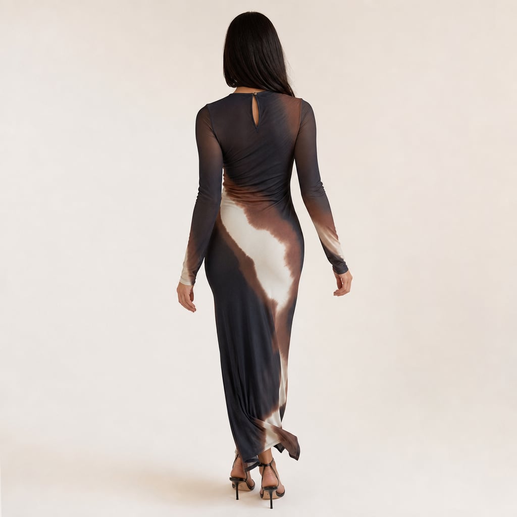 Knit Midi Dress with High Neck Long Sleeves and Leg Split Mars – Full Look