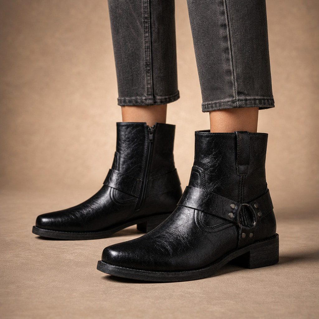 Landon Men's Vintage Leather Boots in Black – Mampierimoda Premium Womenswear