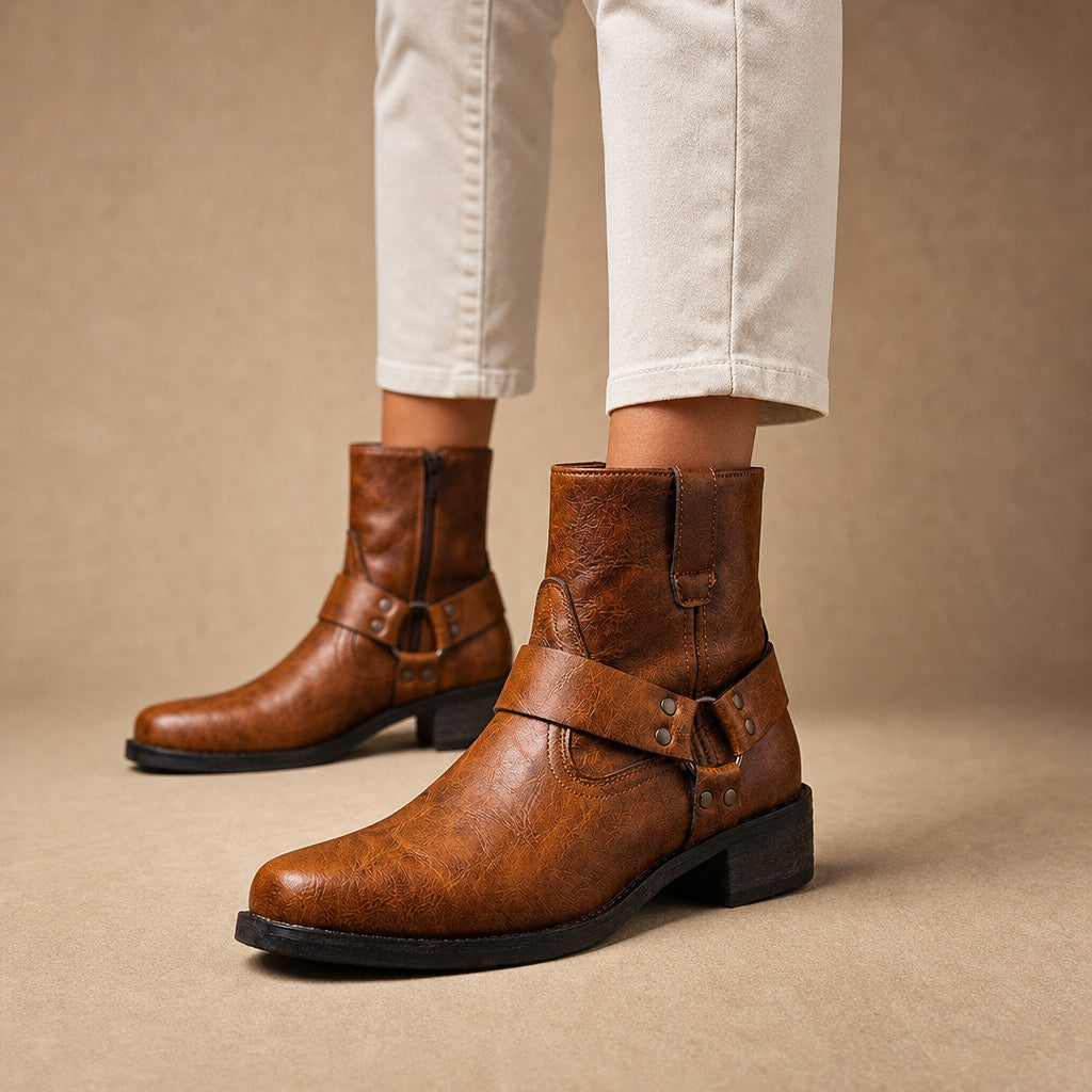 Landon Men's Vintage Leather Boots in Brown – Mampierimoda Premium Womenswear
