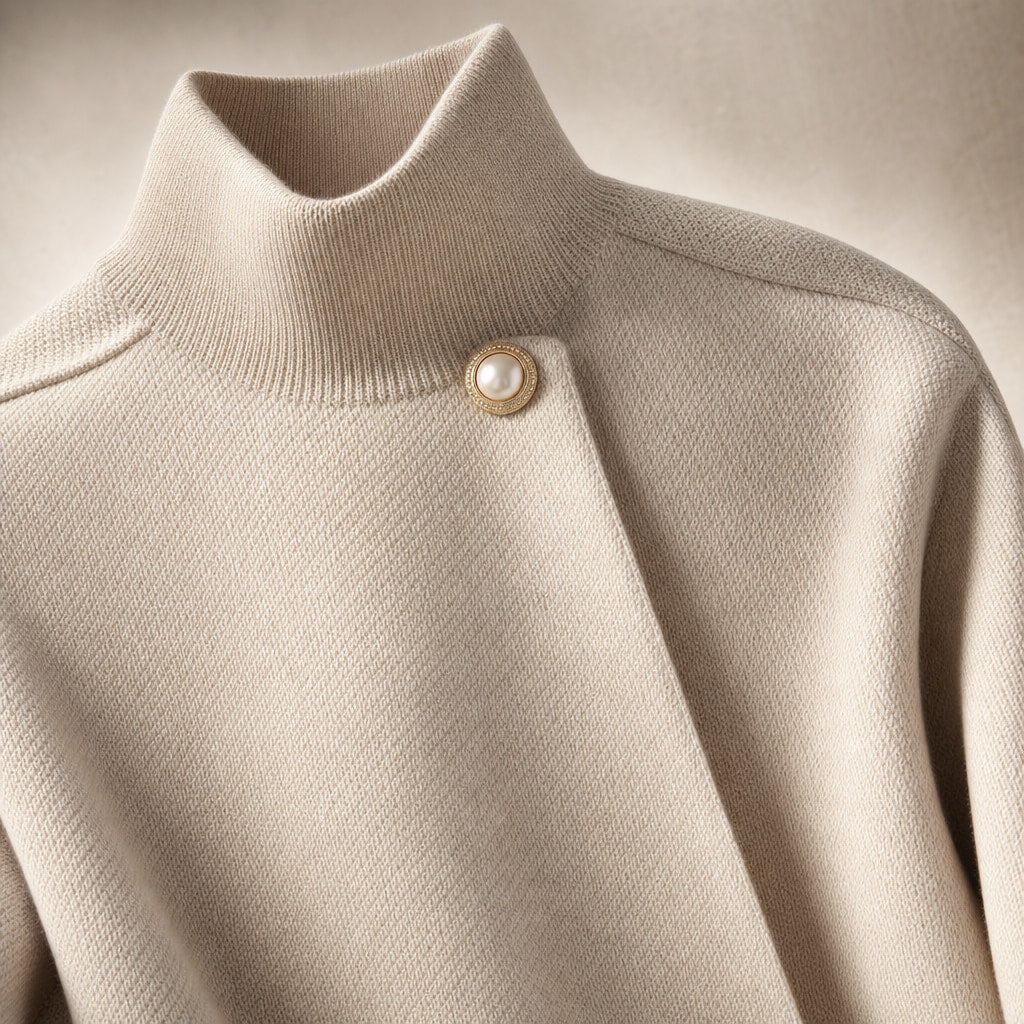 LEA - Chic Butterfly Jacket with Belt Apricot – Fabric and Detail Close-Up