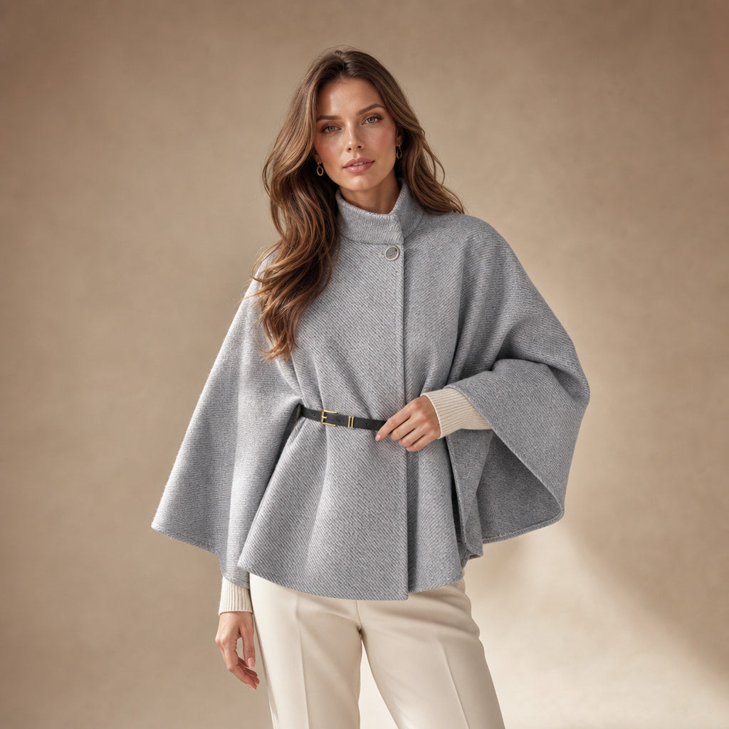 LEA - Chic Butterfly Jacket with Belt Gray – Product Photo