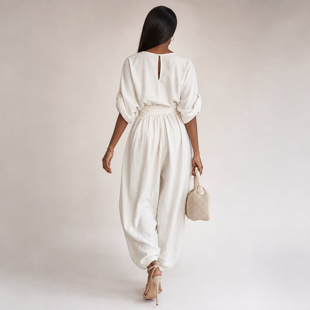Linen Two Piece Set Women White – Full Look